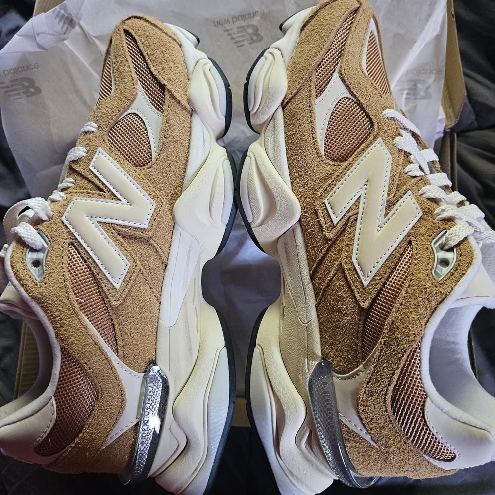 New Balance Tan and Cream Sneakers